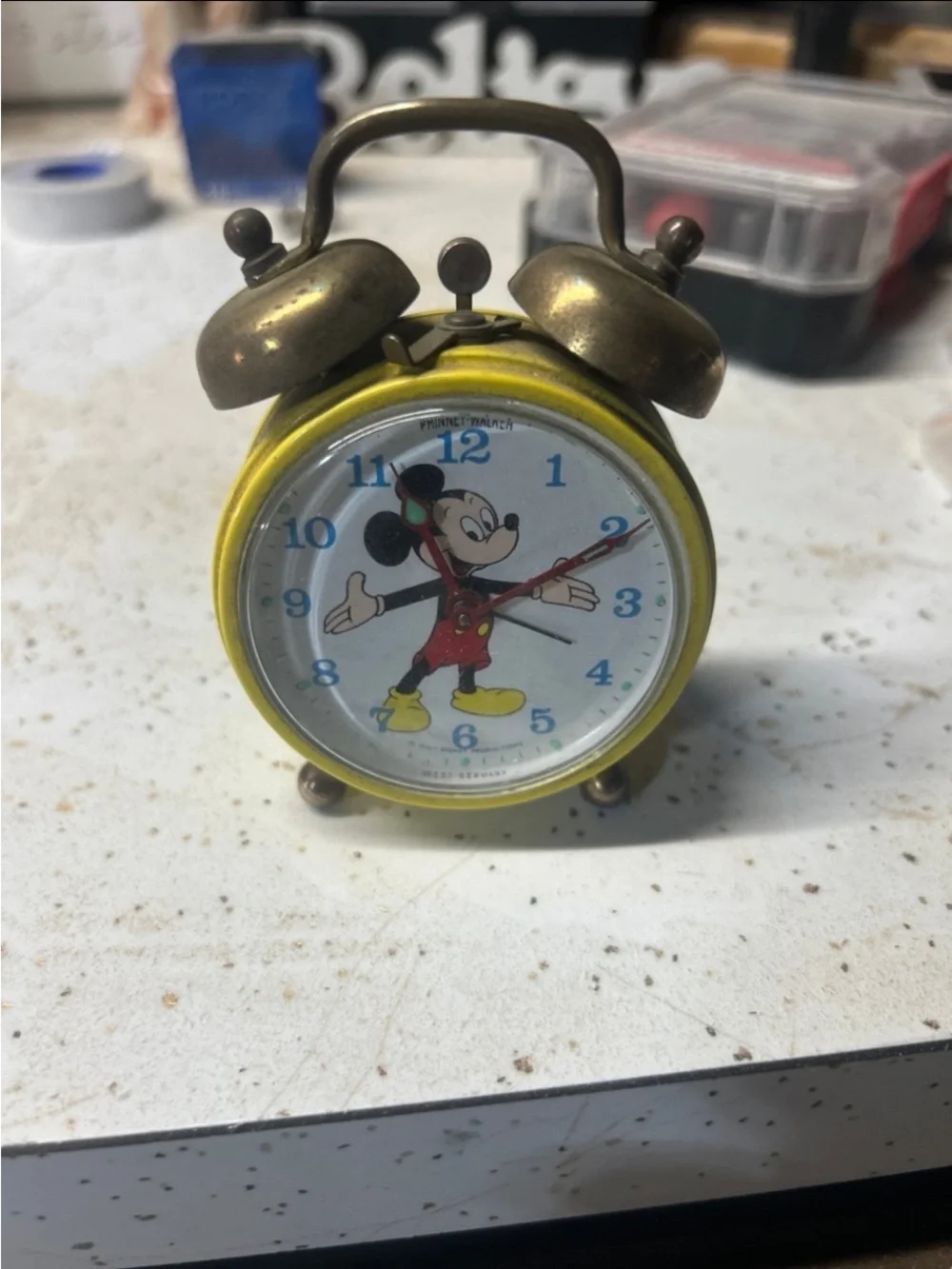 Disney Yellow Mickey Mouse Twin Bell Clock